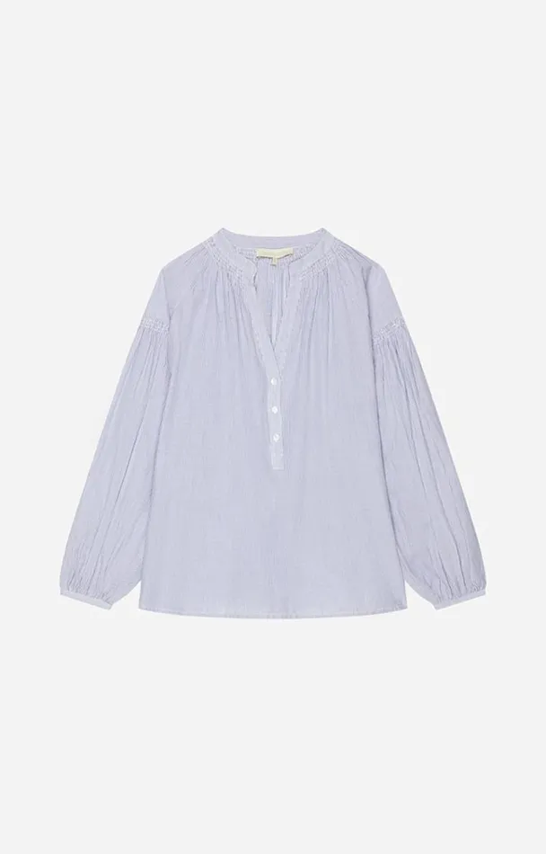 Vanessa Bruno Shirts and Tops Women Nipoa Blouse Blanc Bleu Vanessa Bruno Shirts and Tops Women Nipoa Blouse Blanc Bleu
