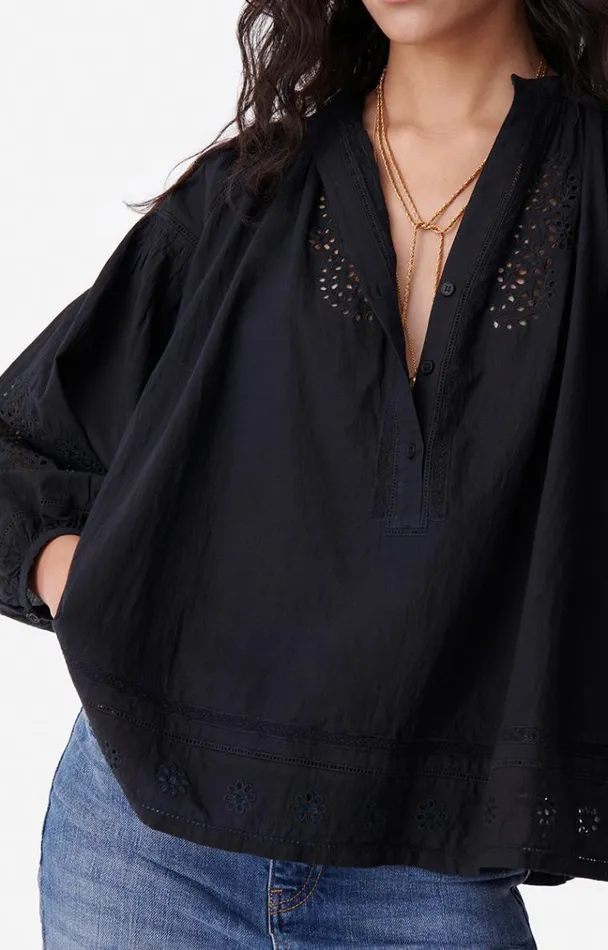 Vanessa Bruno Shirts and Tops Women Nipoa Blouse Noir Vanessa Bruno Shirts and Tops Women Nipoa Blouse Noir