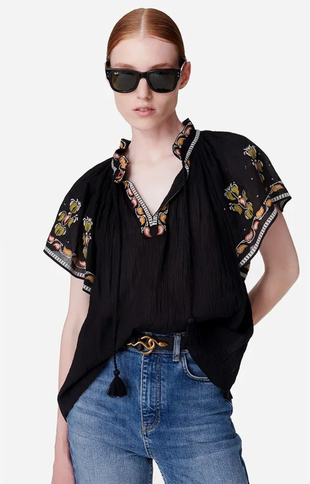Vanessa Bruno Shirts and Tops Women Valentin Blouse Noir Vanessa Bruno Shirts and Tops Women Valentin Blouse Noir