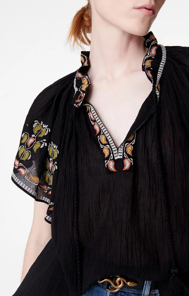 Vanessa Bruno Shirts and Tops Women Valentin Blouse Noir Vanessa Bruno Shirts and Tops Women Valentin Blouse Noir