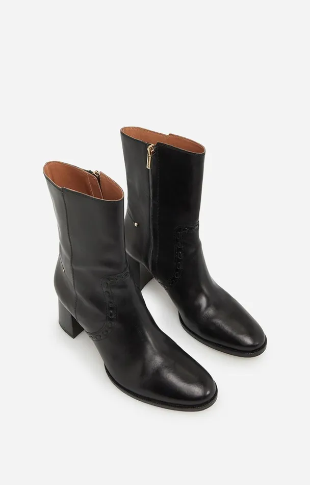 Vanessa Bruno Shoes Women Ankle Boots In Smooth Leather Noir Vanessa Bruno Shoes Women Ankle Boots In Smooth Leather Noir