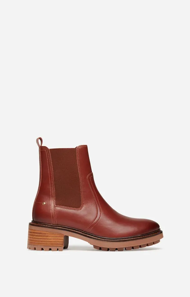 Vanessa Bruno Shoes Women Leather Chelsea Boots Cognac