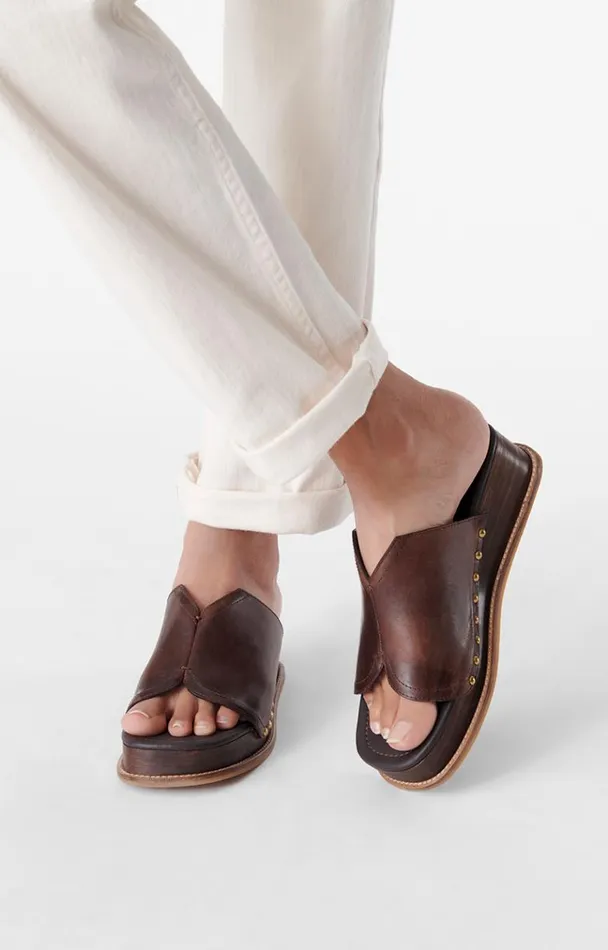 Vanessa Bruno Shoes Women Wedge Mules Marron Vanessa Bruno Shoes Women Wedge Mules Marron