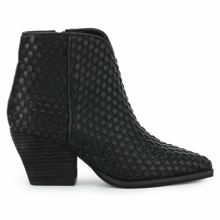 Vintage Havana Boots Booties Women CASSIDY 8211 BLACK WOVEN Black Woven