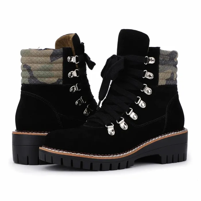 Vintage Havana Boots Booties Women Pontiac 8211 Black Camo Black Camo
