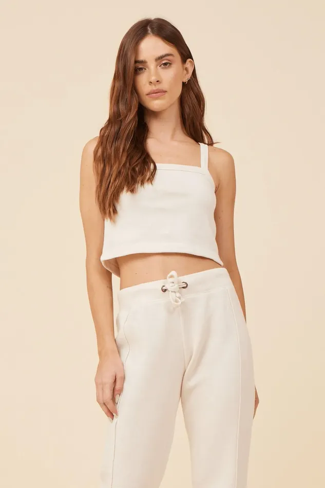 Vintage Havana Casual Tops Women Coconut White Solid Burnout Fleece Tank Coconut White Vintage Havana Casual Tops Women Coconut White Solid Burnout Fleece Tank Coconut White