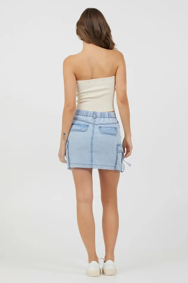 Vintage Havana Casual Tops Women Sunrise Sand Rib Knit Twist Front Tube Top Sunrise Sand