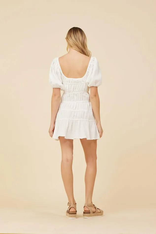 Vintage Havana Dresses Women White Gauze W Jersey Combo Dress White