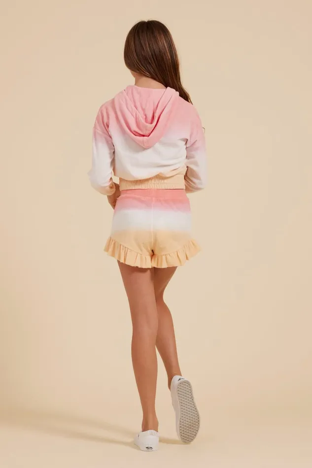 Vintage Havana Hoodies Women PinkWhiteOrange Tie Dye Terry Cloth Elastic Bottom Hoodie Pinkwhiteorange Tie Dye
