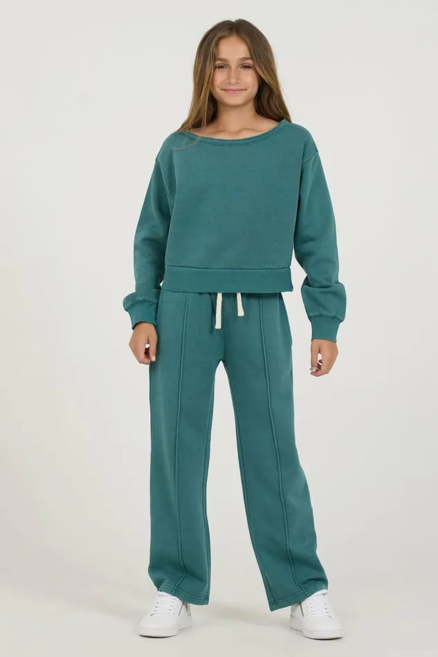 Vintage Havana Kids Bottoms Women Kids Teal Pintuck Wide Leg Pants Teal