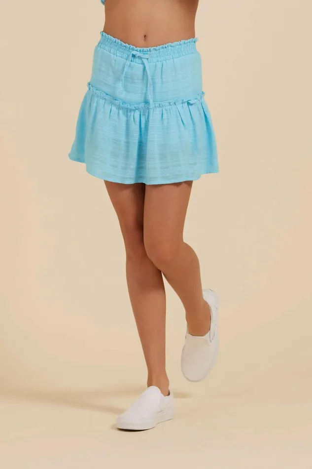 Vintage Havana Kids Bottoms Women Tropical Blue Textured Gauze Skort Tropical Blue Vintage Havana Kids Bottoms Women Tropical Blue Textured Gauze Skort Tropical Blue