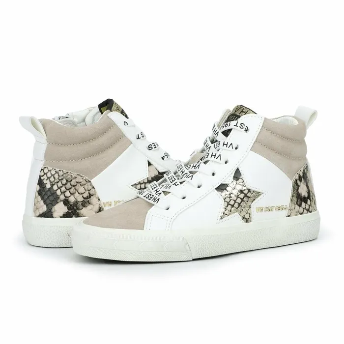 Vintage Havana Kids Sneakers Women KIDS CAPRI 8211 WHITE TAUPE SNAKE MULTI White Taupe Snake Multi