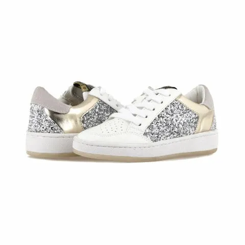 Vintage Havana Kids Sneakers Women KIDS HALEE 8211 WHITE SILVER GOLD MULTI Silver Glitter Gold Multi