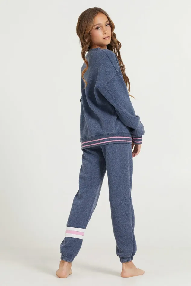 Vintage Havana Kids Tops Women Kids Navy Aspen Patch Crew Navy