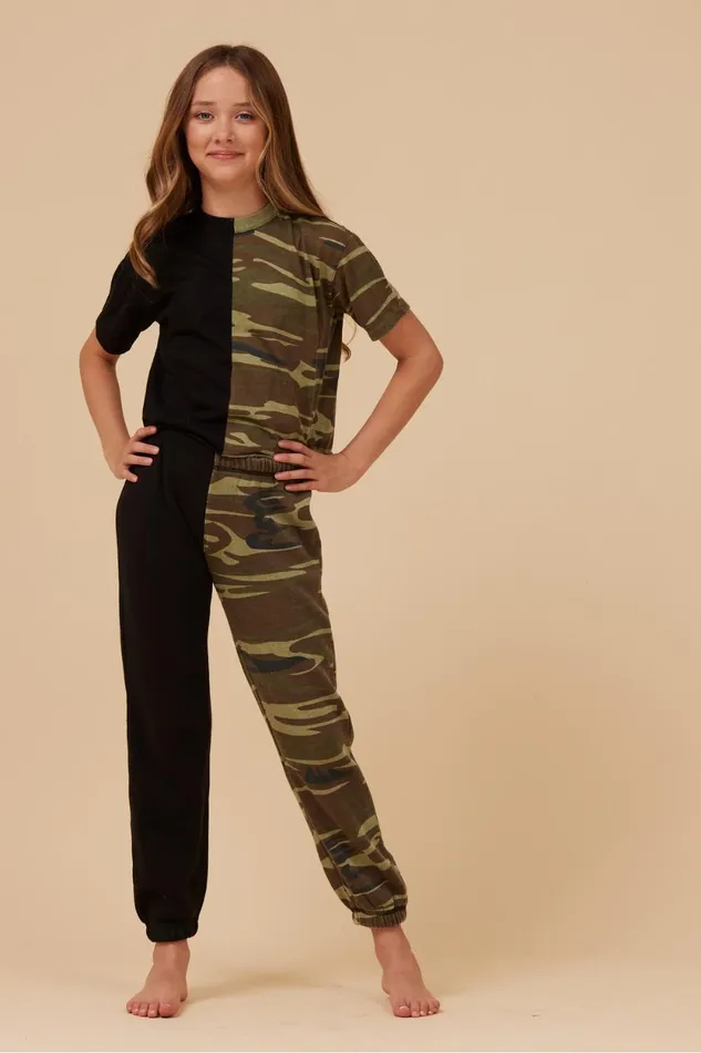 Vintage Havana Kids Tops Women SIDE BY SIDE CAMO TEE