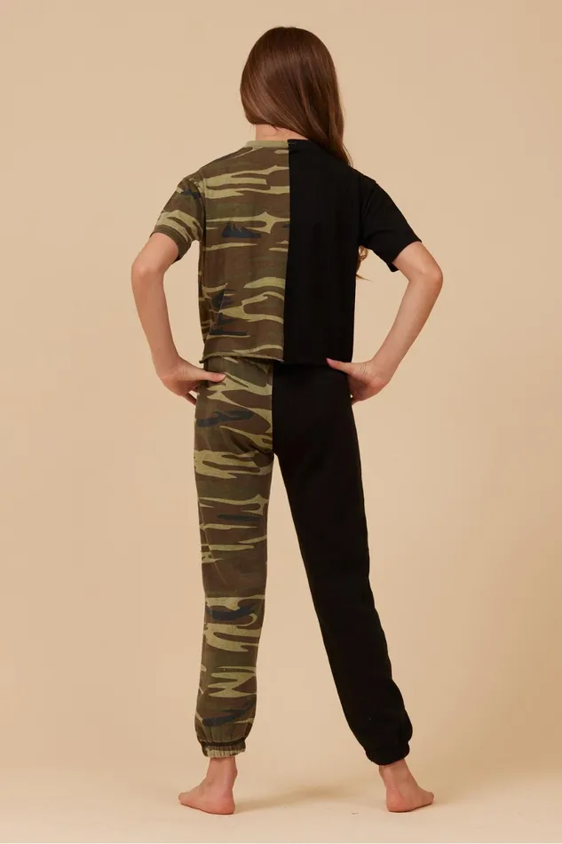 Vintage Havana Kids Tops Women SIDE BY SIDE CAMO TEE