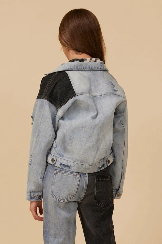 Vintage Havana Outerwear Women COLORBLOCKED DENIM JACKET Denim