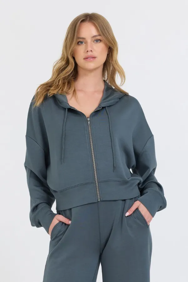 Vintage Havana Sweatshirts Women Mountain Grey Cloud Fleece Hoodie Grey
