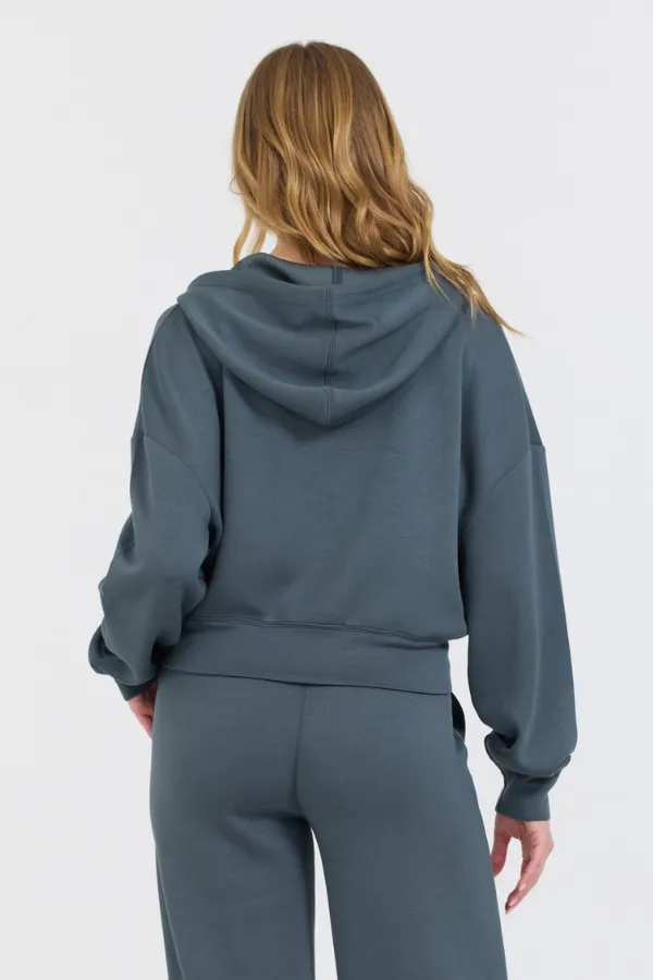 Vintage Havana Sweatshirts Women Mountain Grey Cloud Fleece Hoodie Grey