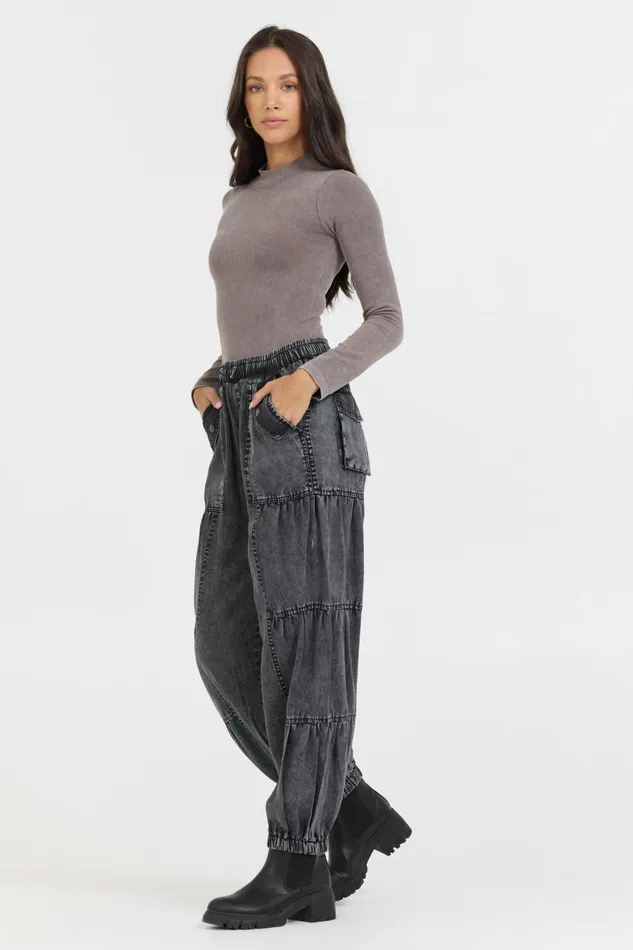 Vintage Havana Tees Women Washed Taupe Seamless Mock Neck Top Washed Taupe Vintage Havana Tees Women Washed Taupe Seamless Mock Neck Top Washed Taupe