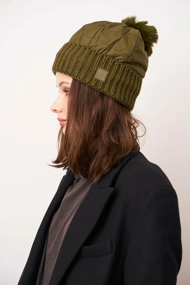 Vintage Havana Winter Hats Women PUFFER POMPOM HAT 8211 OLIVE Olive Vintage Havana Winter Hats Women PUFFER POMPOM HAT 8211 OLIVE Olive