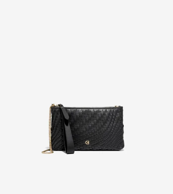 Wallets And Card Cases Women Cole Haan Essential Pouch Genevieve Weave Black