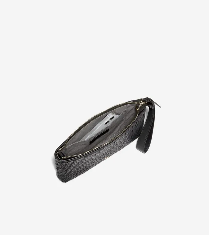 Wallets And Card Cases Women Cole Haan Essential Pouch Genevieve Weave Black Wallets And Card Cases Women Cole Haan Essential Pouch Genevieve Weave Black