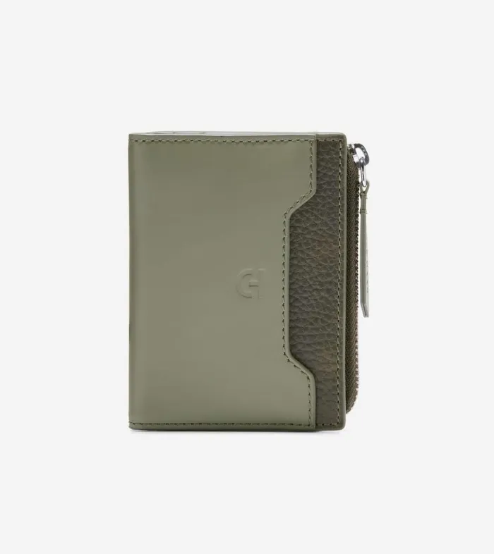Wallets Men Cole Haan Colorblock Zip Front Pocket Wallet Olive