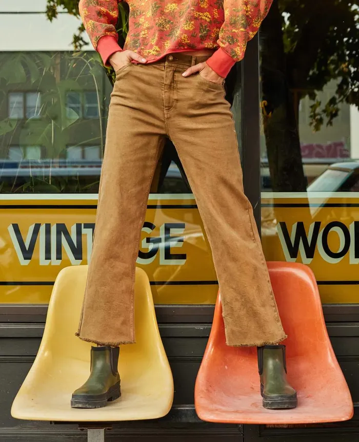 Women039s Balsam Seeded Cutoff Pant Honey Brown ToadandCo Pants