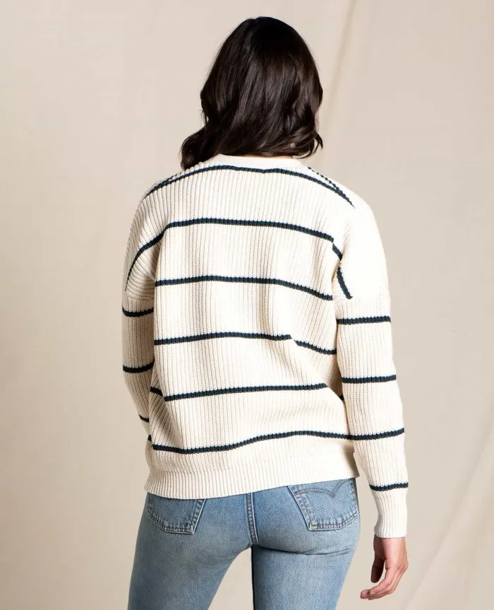 Women039s Bianca Cardigan Almond Stripe ToadandCo Sweaters