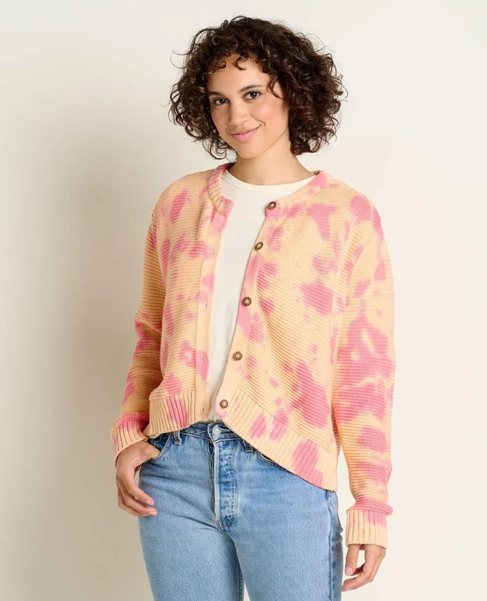 Women039s Bianca Crew Cardigan Taffy Tie Dye ToadandCo Sweaters