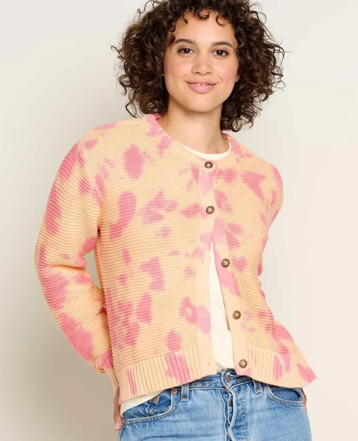 Women039s Bianca Crew Cardigan Taffy Tie Dye ToadandCo Sweaters