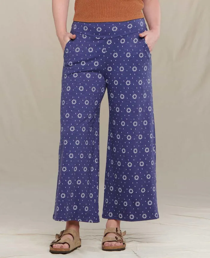 Women039s Chaka Wide Leg Pant Iris Sunflower Print ToadandCo Pants