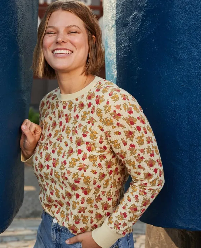 Women039s Foothill Long Sleeve Crew Barley Floral Print ToadandCo Tops and TShirts