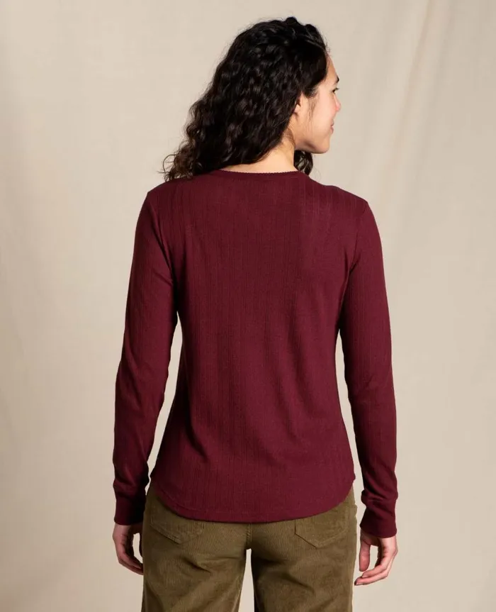Women039s Foothill Pointelle Long Sleeve Crew Port ToadandCo Loungewear and Sleep