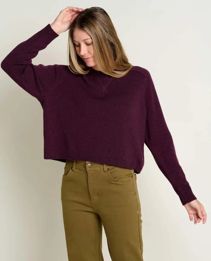Women039s Foxfern Crew Sweater Deep Mahogany ToadandCo Sweaters