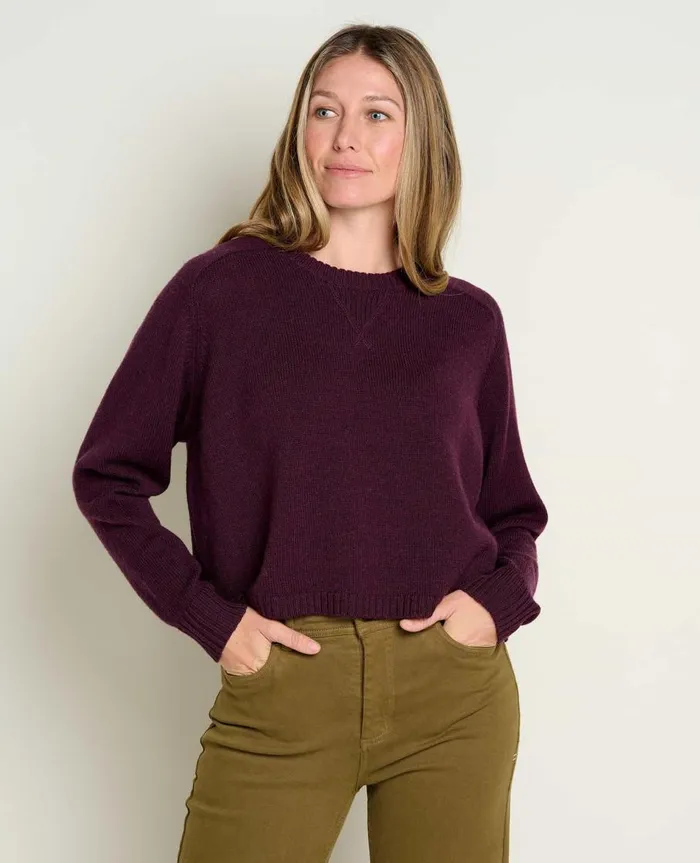 Women039s Foxfern Crew Sweater Deep Mahogany ToadandCo Sweaters