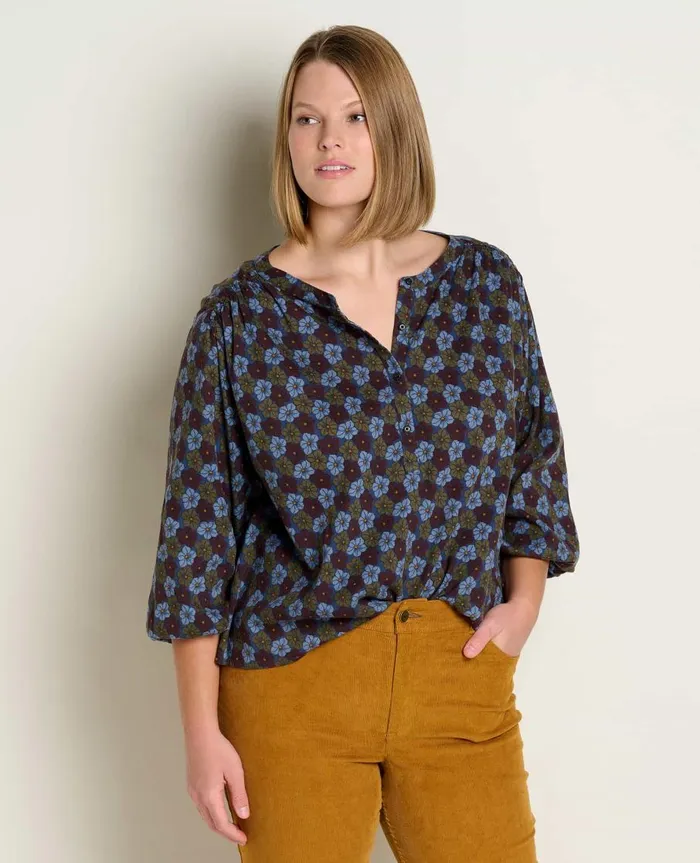Women039s Manzana Long Sleeve Peasant Top True Navy Floral Print ToadandCo Tops and TShirts Women039s Manzana Long Sleeve Peasant Top True Navy Floral Print ToadandCo Tops and TShirts