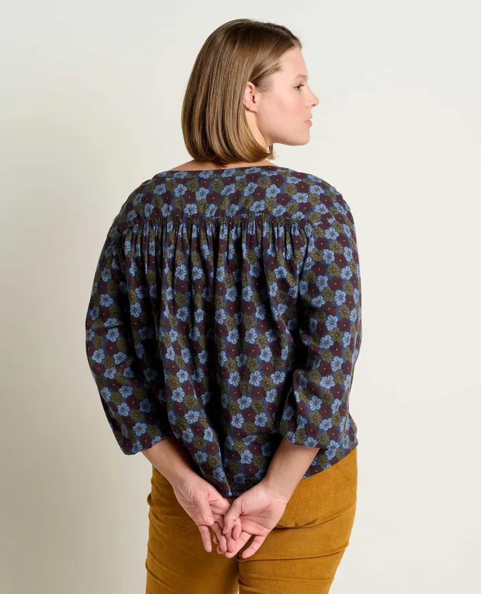 Women039s Manzana Long Sleeve Peasant Top True Navy Floral Print ToadandCo Tops and TShirts