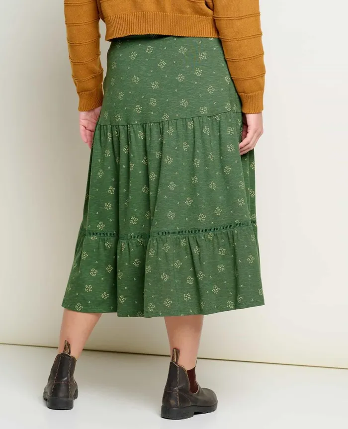 Women039s Marigold Tiered Midi Skirt Pasture Geo Print ToadandCo Skirts and Skorts