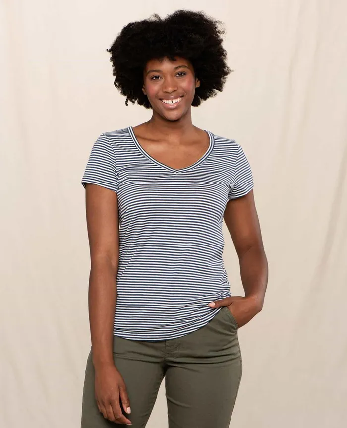 Women039s Marley II Short Sleeve Tee True Navy Stripe ToadandCo Loungewear and Sleep Women039s Marley II Short Sleeve Tee True Navy Stripe ToadandCo Loungewear and Sleep