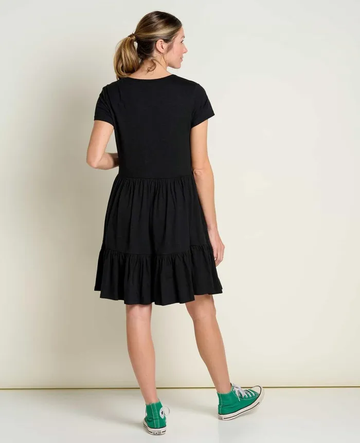 Women039s Marley Tiered Short Sleeve Dress Black ToadandCo Dresses