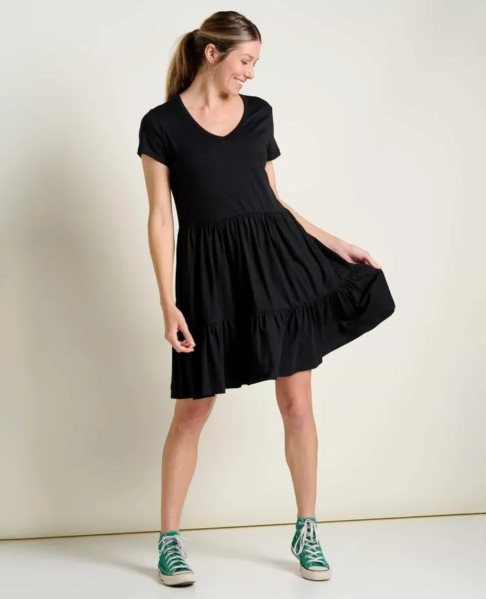 Women039s Marley Tiered Short Sleeve Dress Black ToadandCo Dresses