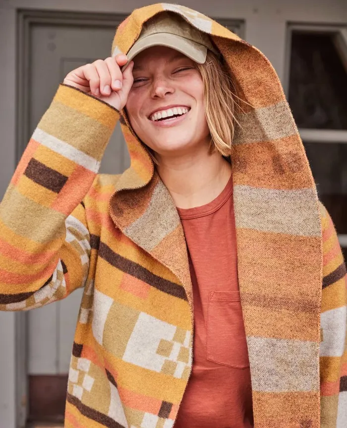 Women039s Merino Heartfelt Hoodie Papaya ToadandCo Sweaters