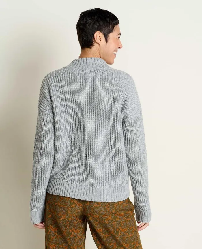 Women039s Moss Point Henley Sweater Light Ash Heather ToadandCo Sweaters