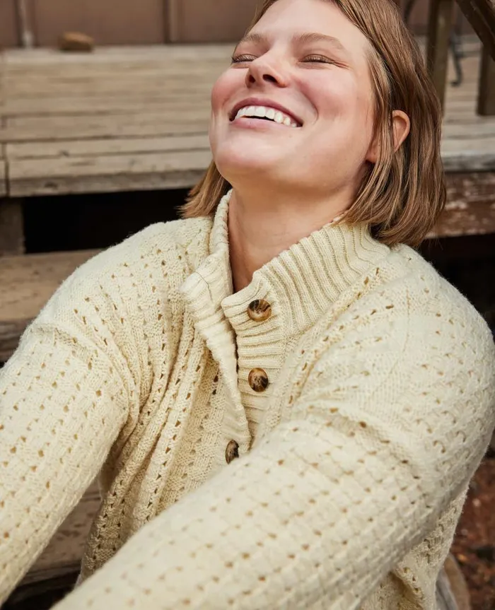 Women039s Moss Point Henley Sweater Oatmeal Heather ToadandCo Sweaters