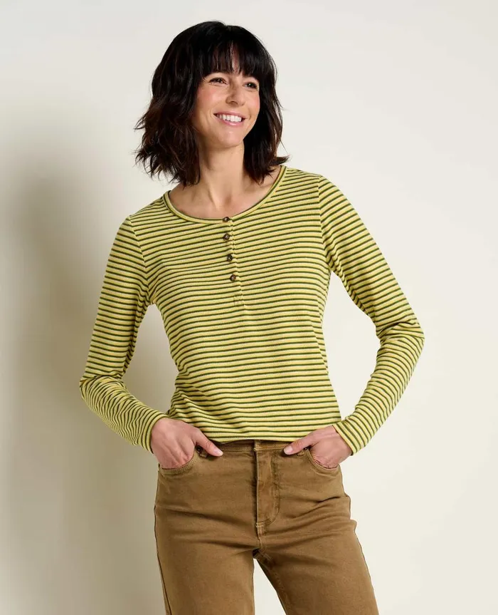 Women039s Piru Long Sleeve Henley Pike Trio Stripe ToadandCo Tops and TShirts