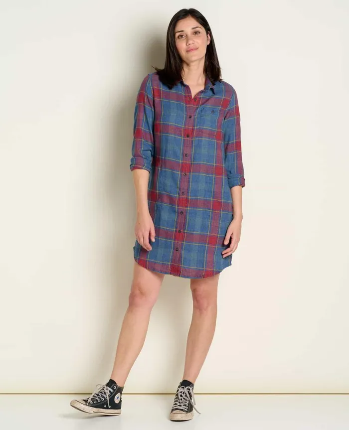 Women039s ReForm Flannel Shirtdress Garnet ToadandCo Dresses