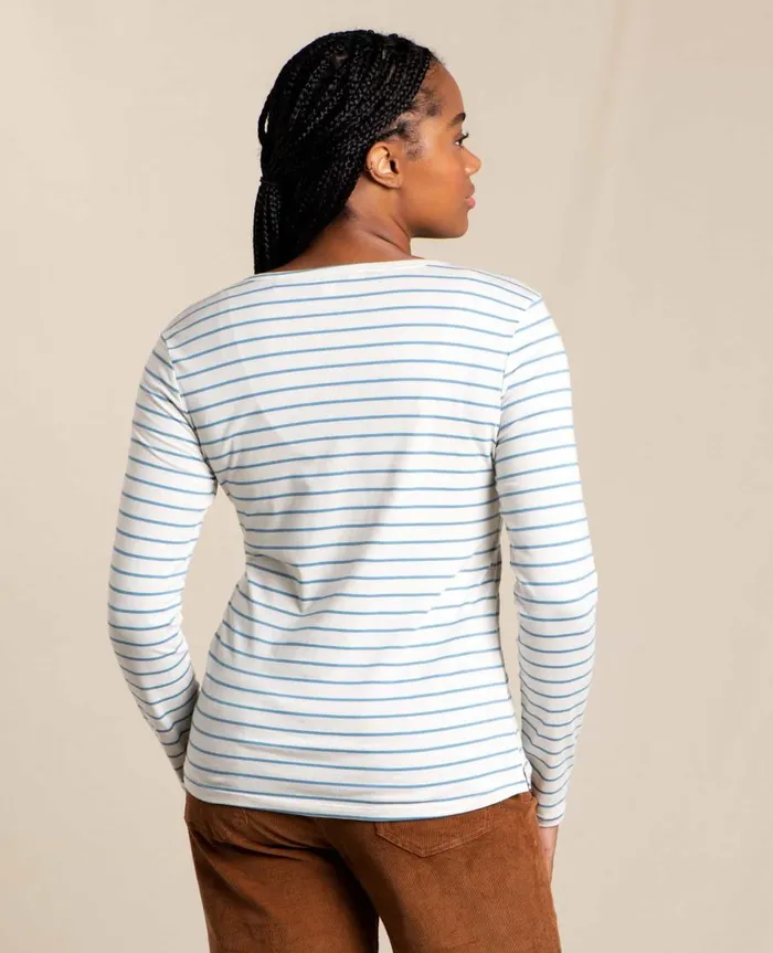 Women039s Rose Long Sleeve Tee Egret Stripe ToadandCo Tops and TShirts