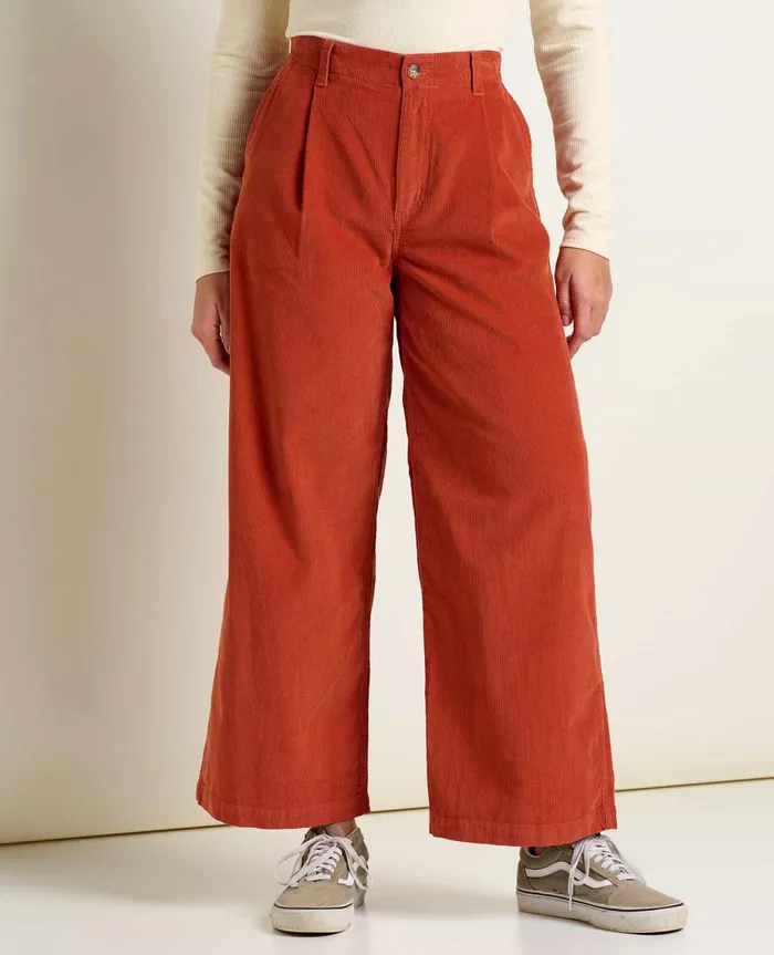 Women039s Scouter Cord Pleated Pull On Pant Cinnamon ToadandCo Pants